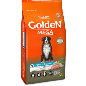 Ração Premier Pet Golden Mega Cães Adultos Raças Grandes Frango e Arroz- 15kg